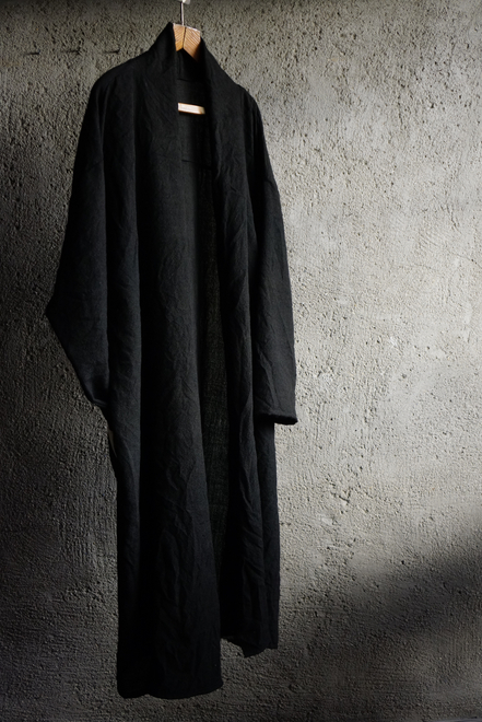 plain weave woolen robe coat BK
